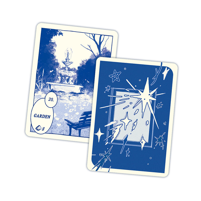 Blues Lenormand Deck Klein blue comic-style oracle deck for direct daily readings