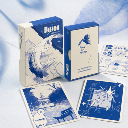 Blues Lenormand Deck Klein blue comic-style oracle deck for direct daily readings