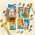 Whimsical Caramel Tarot Deck indie cards with funny illustrations for lighthearted daily divination.