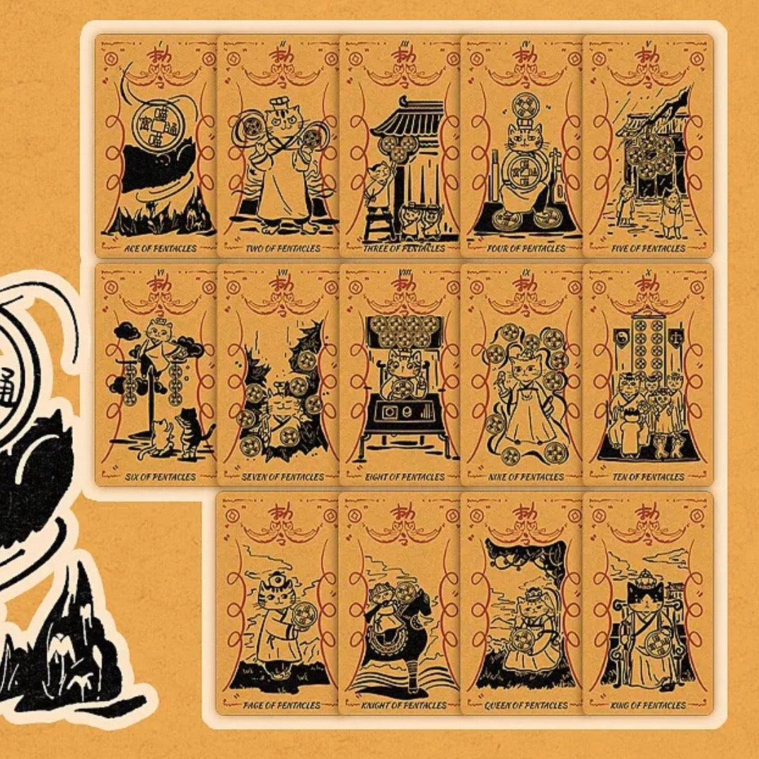 Cat Charm Tarot Deck vintage orange cat tarot cards for warm daily guidance