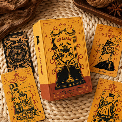 Cat Charm Tarot Deck vintage orange cat tarot cards for warm daily guidance