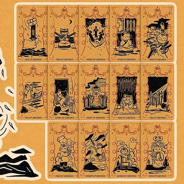 Cat Charm Tarot Deck vintage orange cat tarot cards for warm daily guidance