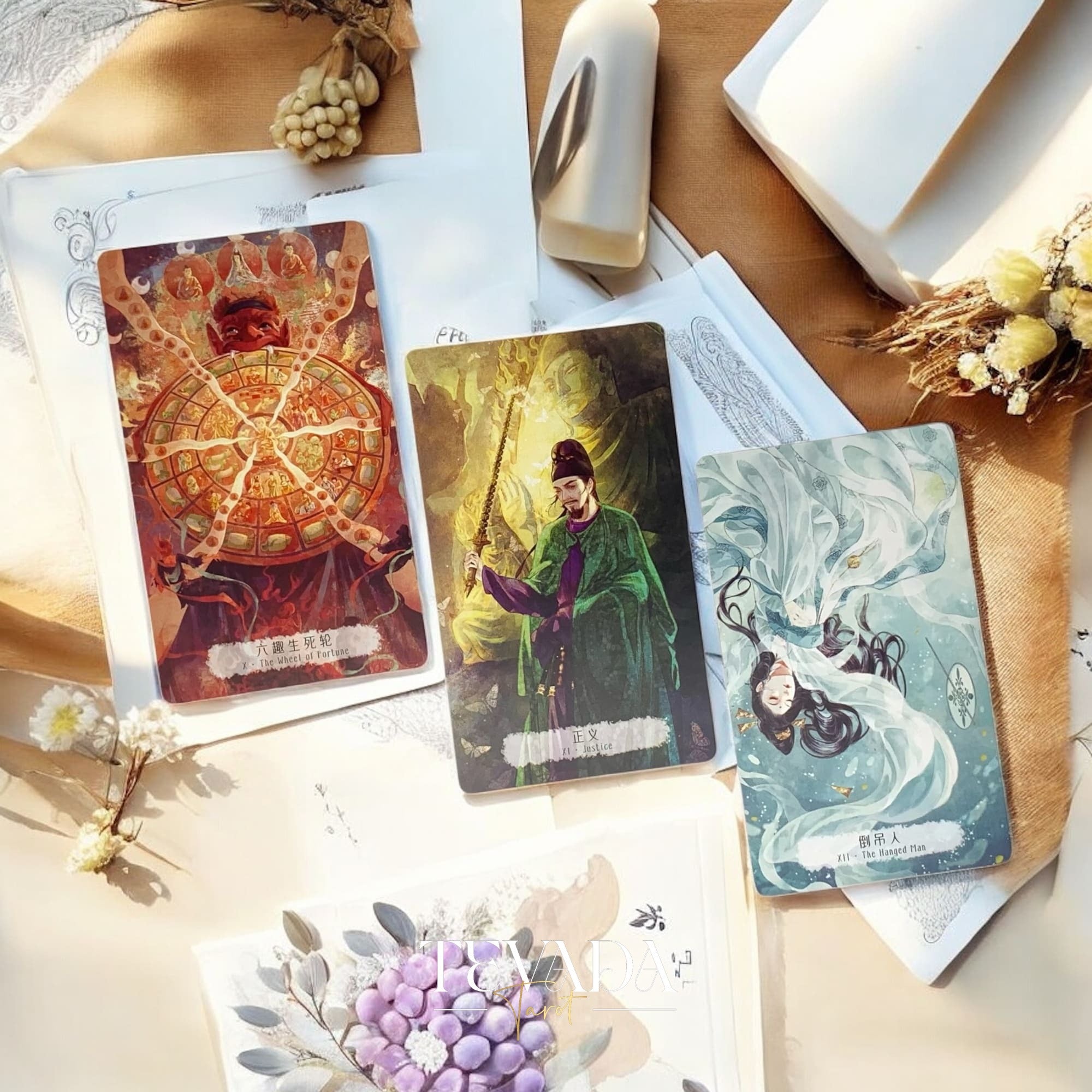 Tarot de ilusión de Chang An Cartas de tarot independientes de estilo chino histórico DELUXE para reflexión cultural y adivinación.