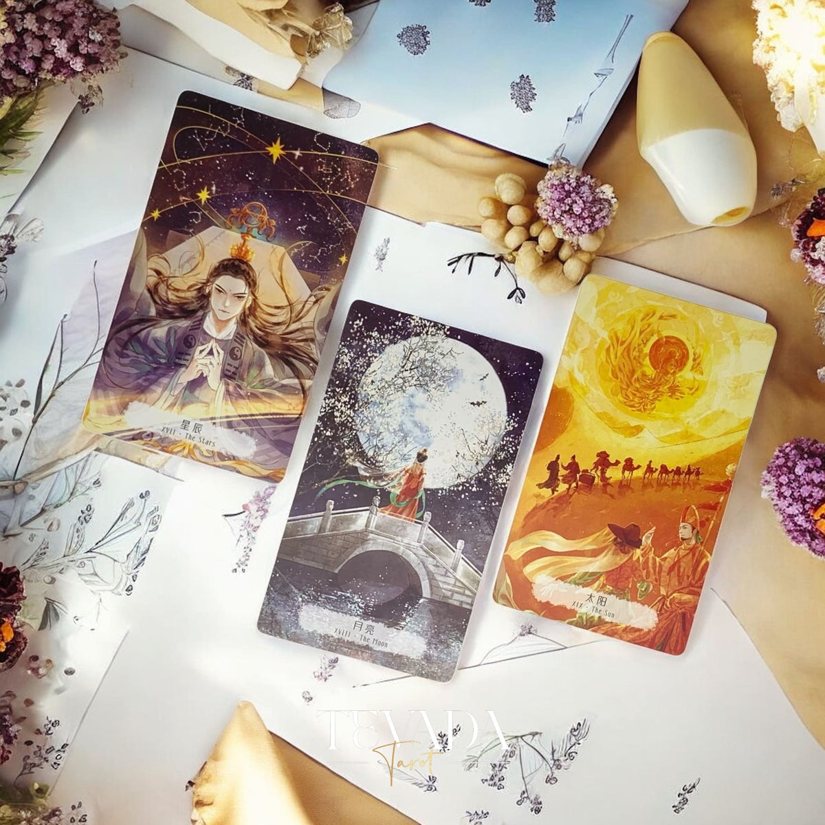 Tarot de ilusión de Chang An Cartas de tarot independientes de estilo chino histórico DELUXE para reflexión cultural y adivinación.