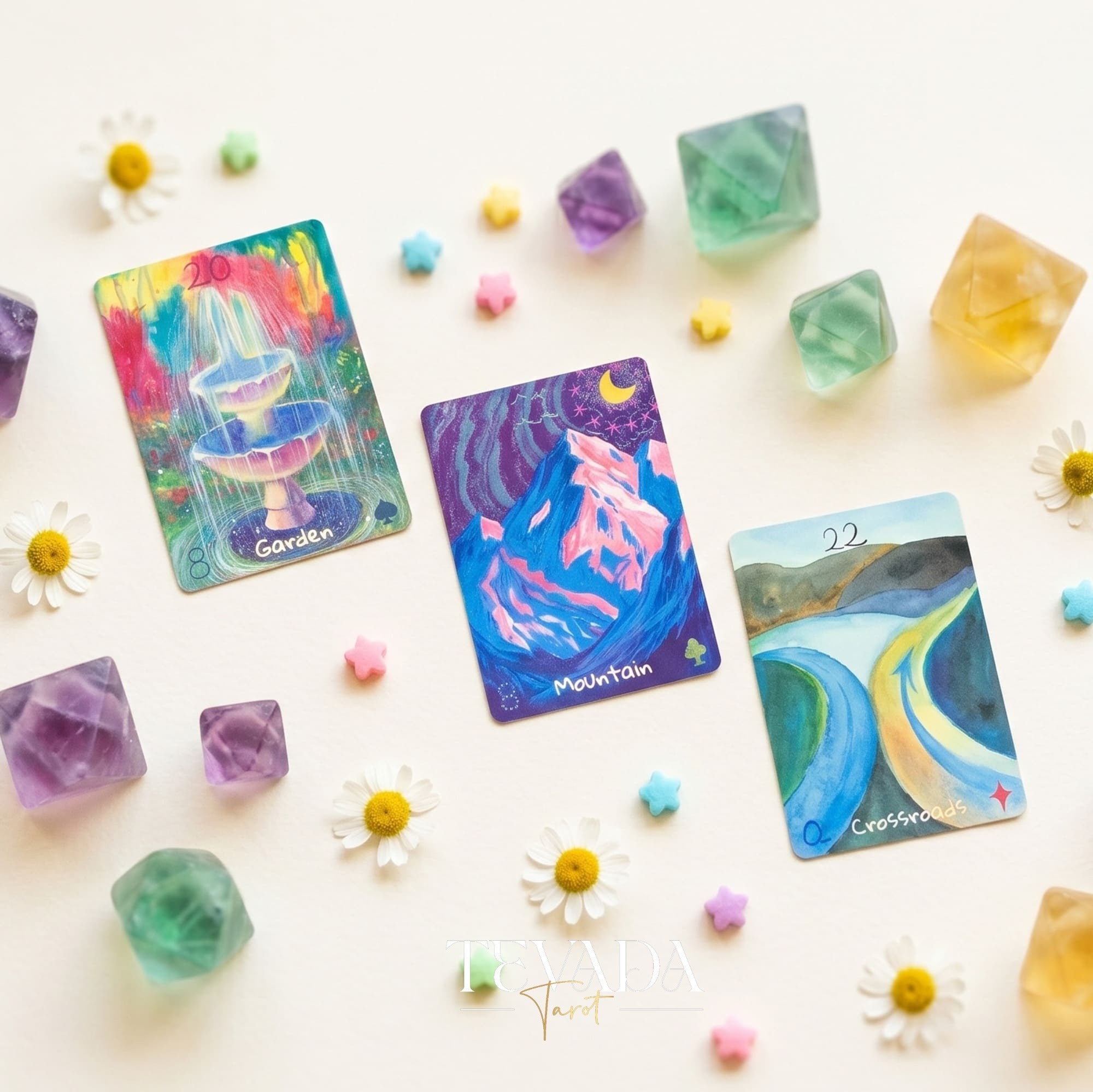 Cherry Dreamwoven Lenormand Mini Edition whimsical fairy-tale Oracle Cards for gentle daily divination and self-reflection.