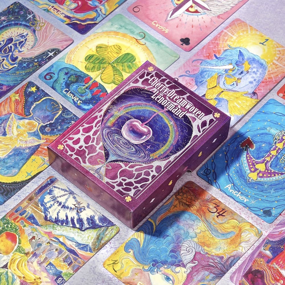 Cherry Dreamwoven Lenormand Mini Edition whimsical fairy-tale Oracle Cards for gentle daily divination and self-reflection.