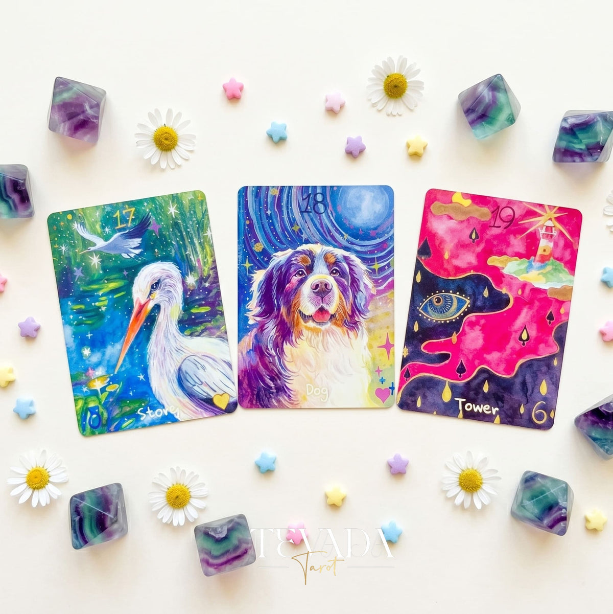 Cherry Dreamwoven Lenormand Mini Edition whimsical fairy-tale Oracle Cards for gentle daily divination and self-reflection.