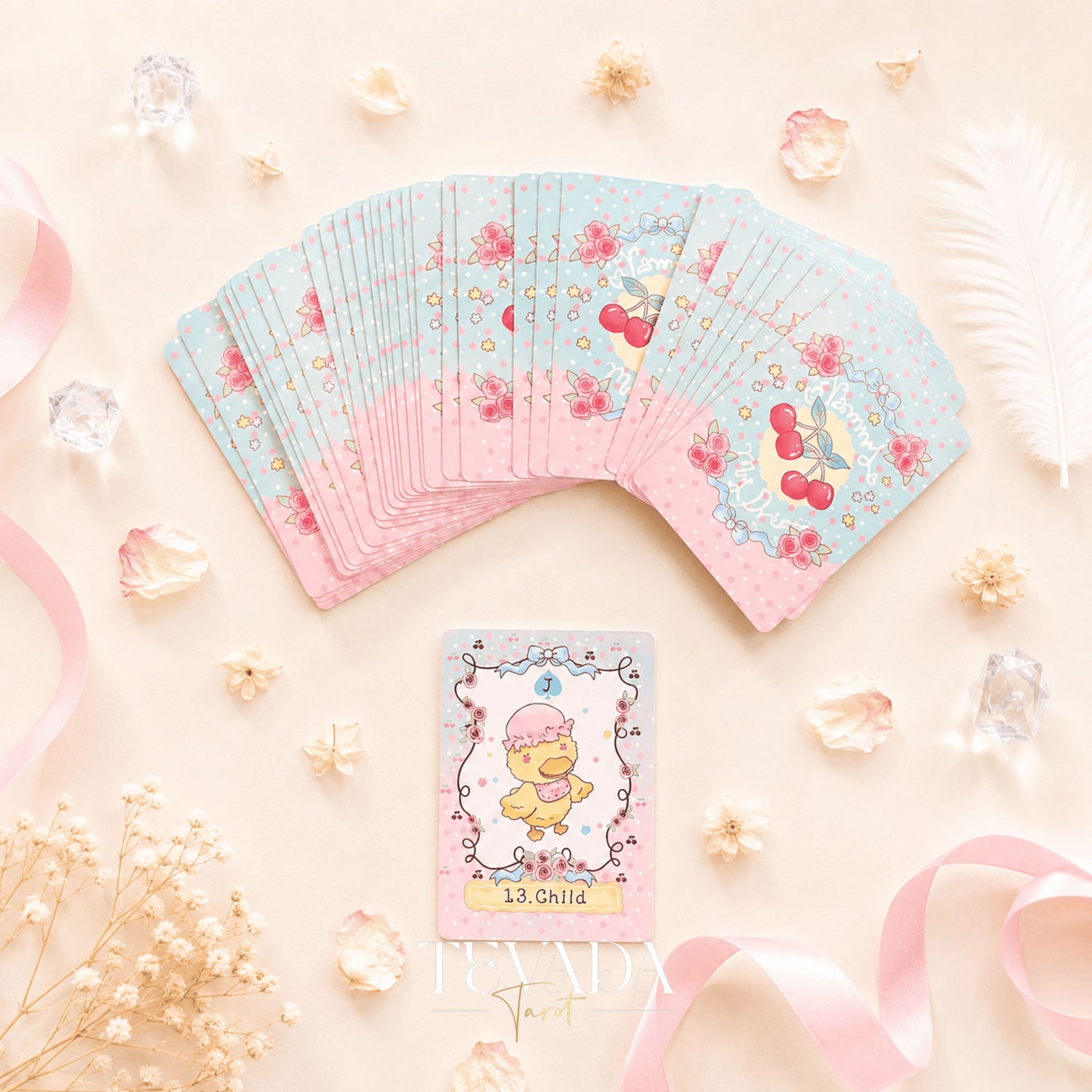 Cherry Rosarium Lenormand Deck pastel floral oracle cards for gentle daily clarity