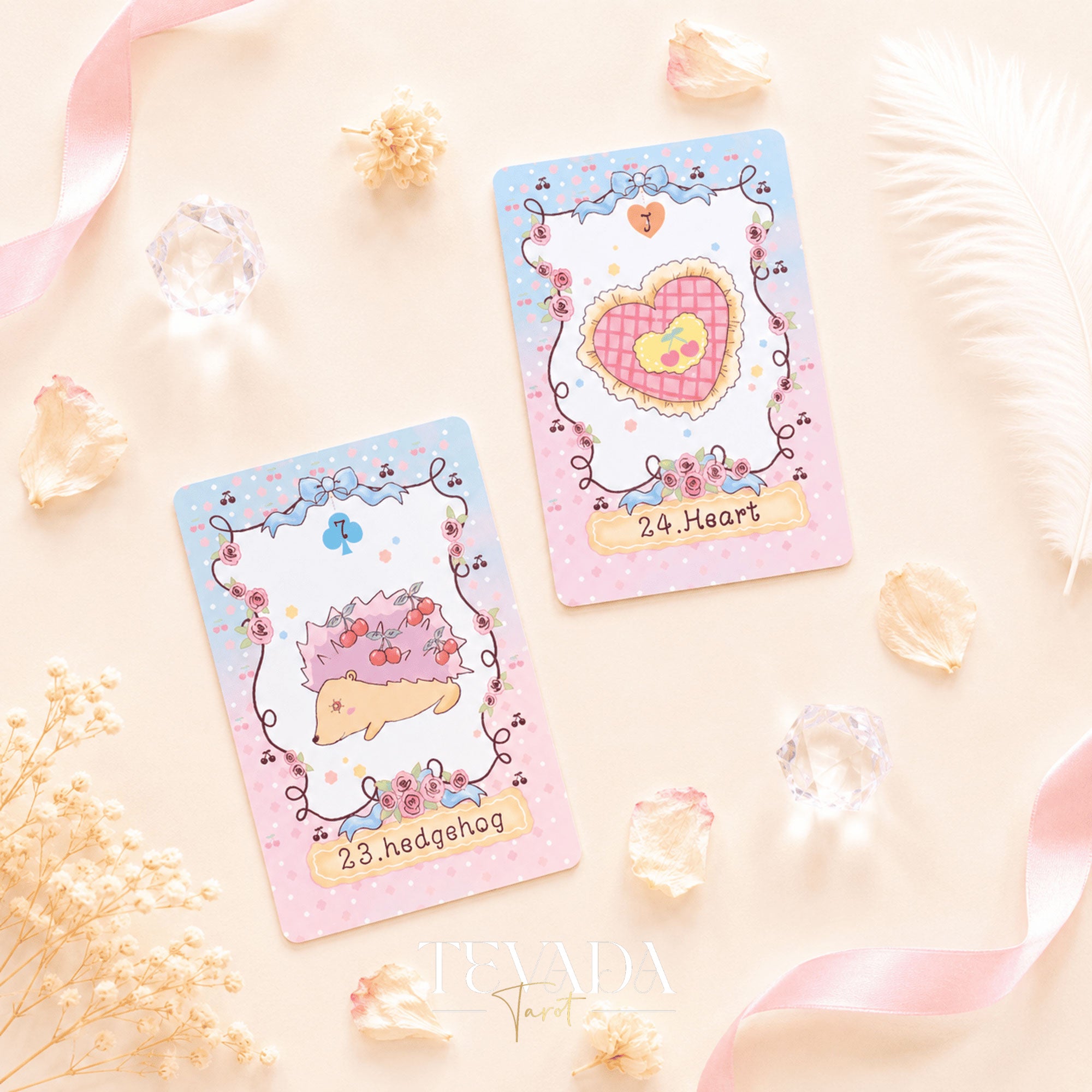 Cherry Rosarium Lenormand Deck pastel floral oracle cards for gentle daily clarity