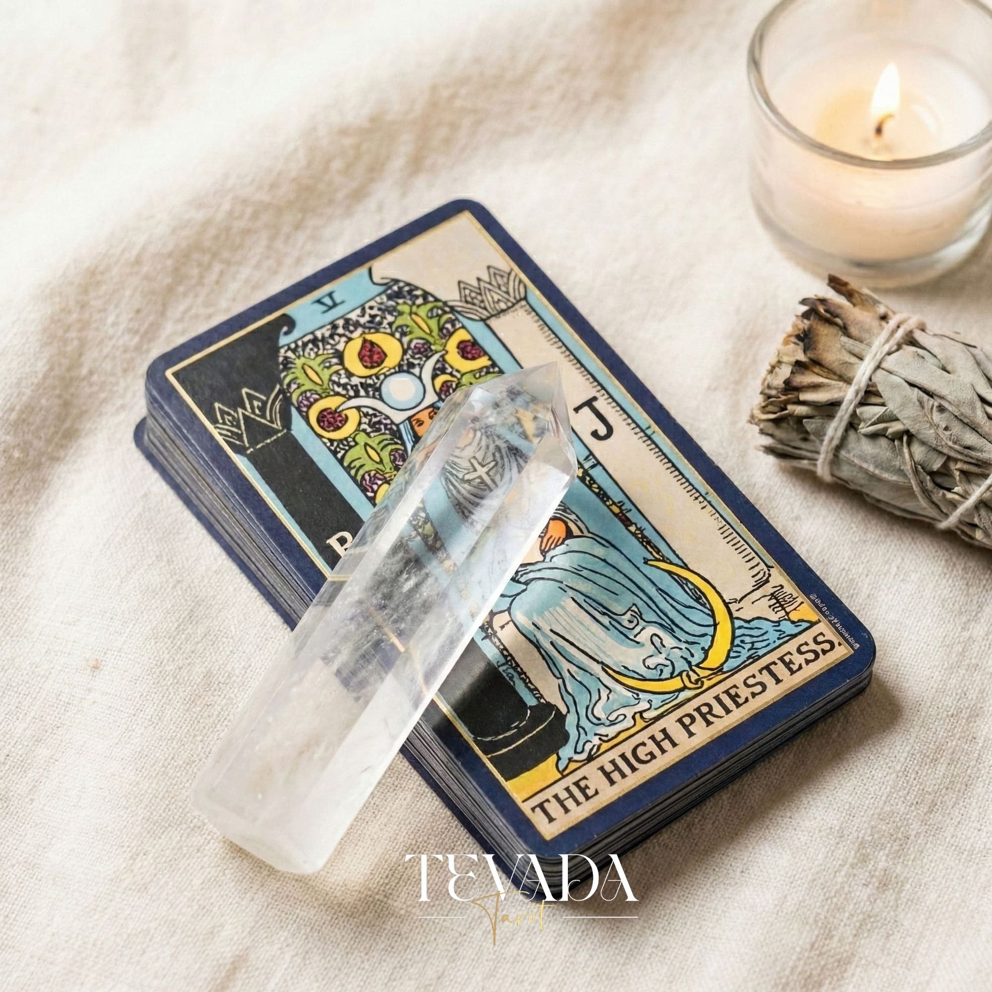 Mystic Clear Quartz Point Tower | TEVADA Tarot