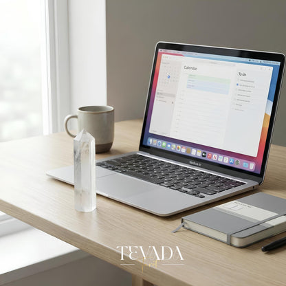 Healing Clear Quartz Point Tower natural stone for mental clarity and spiritual altar decor.