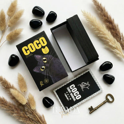 Coco Black Cat Tarot PRO Edition featuring playful black cat illustrations for intuitive divination and daily guidance.