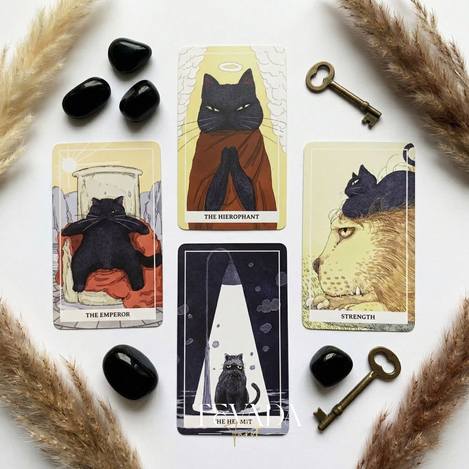 Coco Black Cat Tarot PRO Edition featuring playful black cat illustrations for intuitive divination and daily guidance.