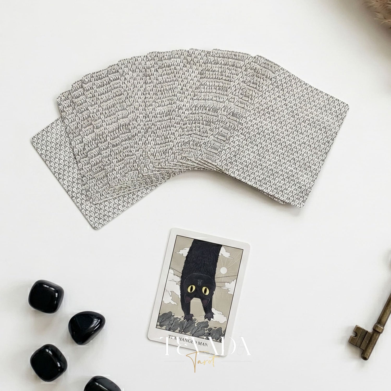 Coco Black Cat Tarot Pocket cute black cat tarot deck with gold gilded edges for playful daily readings.