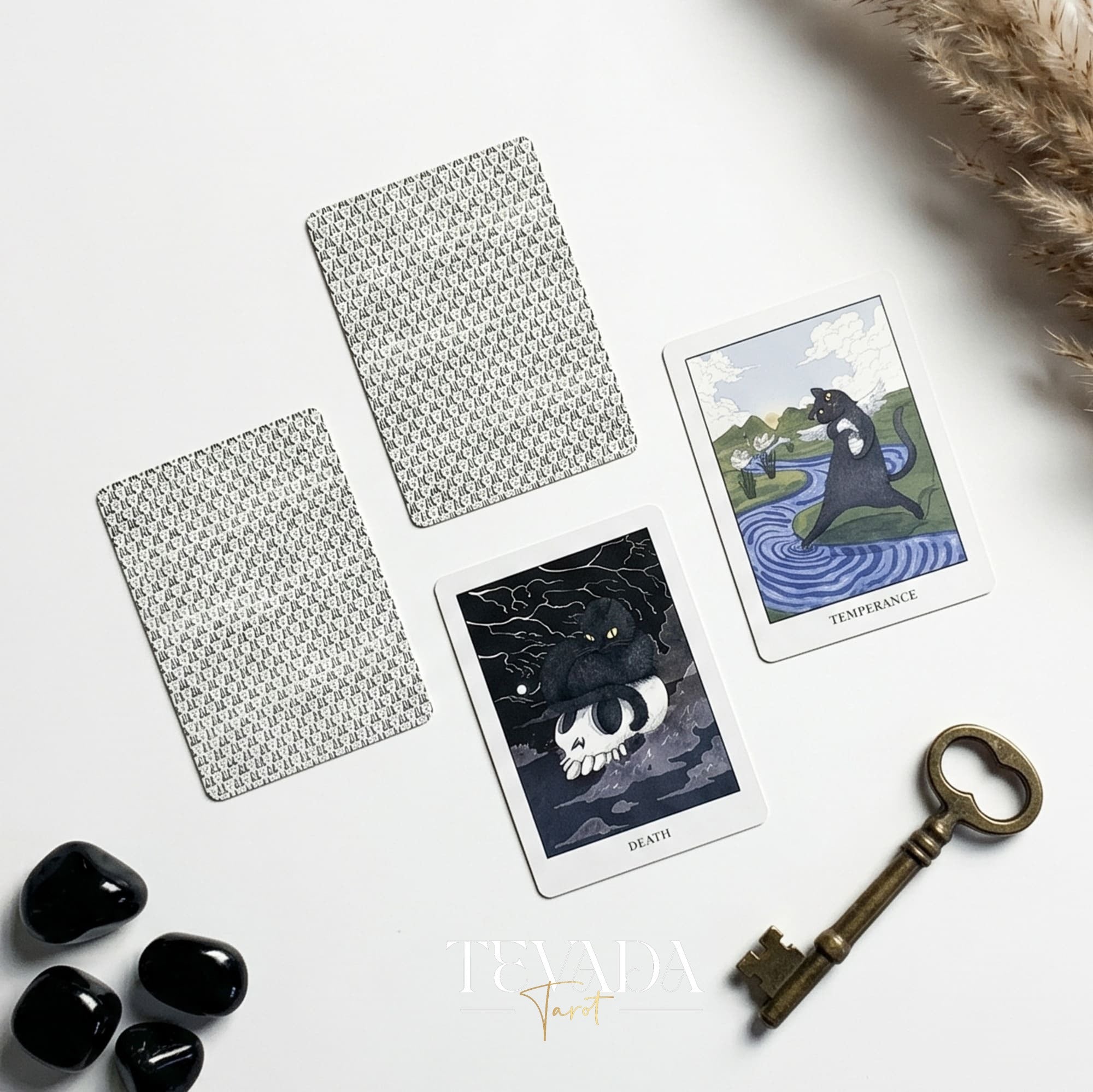 Coco Black Cat Tarot Pocket cute black cat tarot deck with gold gilded edges for playful daily readings.