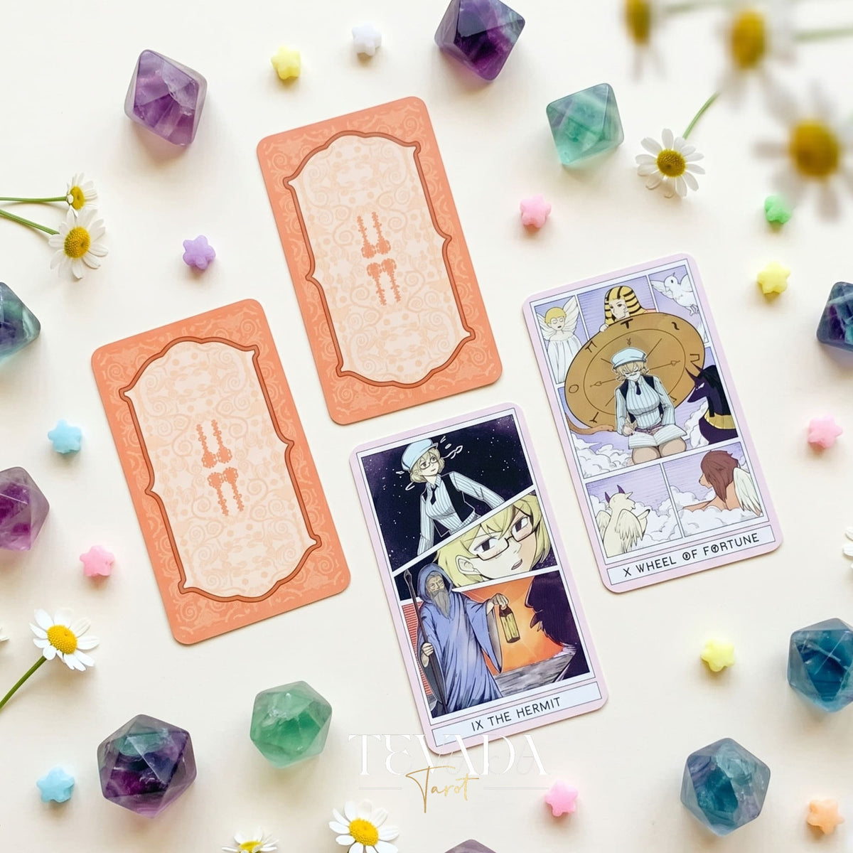 Comic Strip Tarot COLOR Edition whimsical manga style indie tarot deck for inner child healing and gentle reflection.