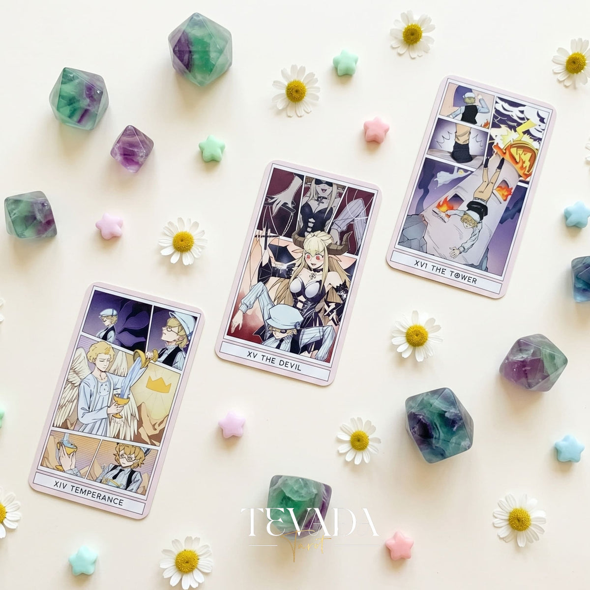 Comic Strip Tarot COLOR Edition whimsical manga style indie tarot deck for inner child healing and gentle reflection.