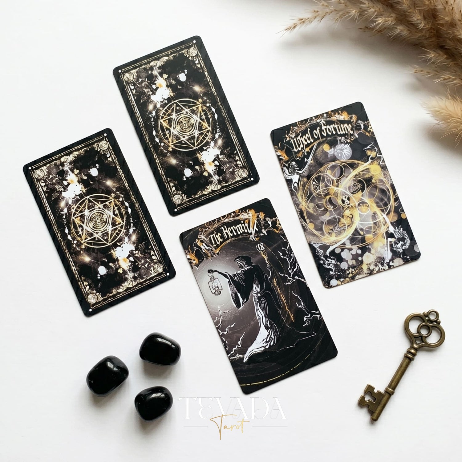 Dark Ray Tarot DELUXE dark gothic indie tarot deck with ink splash art for shadow work and subconscious self-reflection.