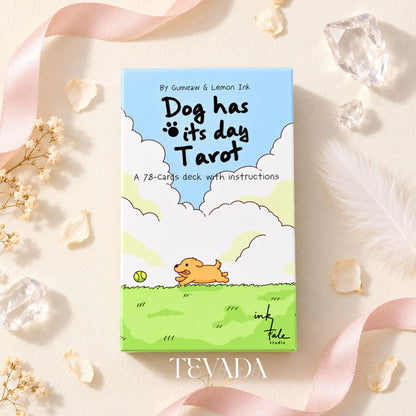 Dog has its day Tarot Deck pastel canine cartoon cards for gentle daily reflection
