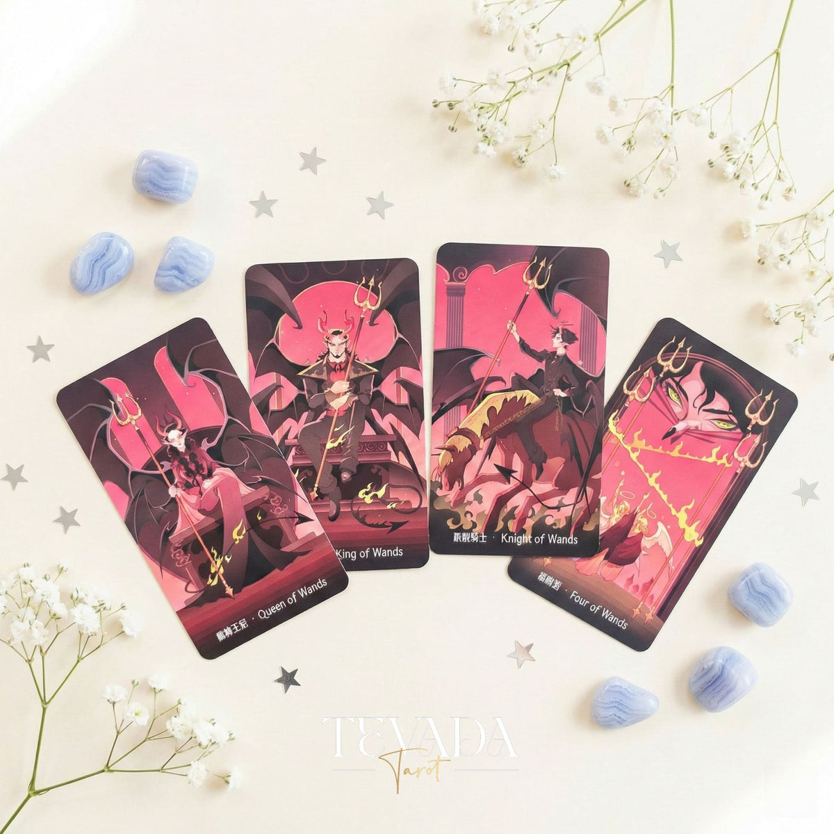 Dreamy Wings Tarot Deck, caprichosas cartas de tarot independientes de dibujos animados para un trabajo suave con las sombras y una autorreflexión curativa.