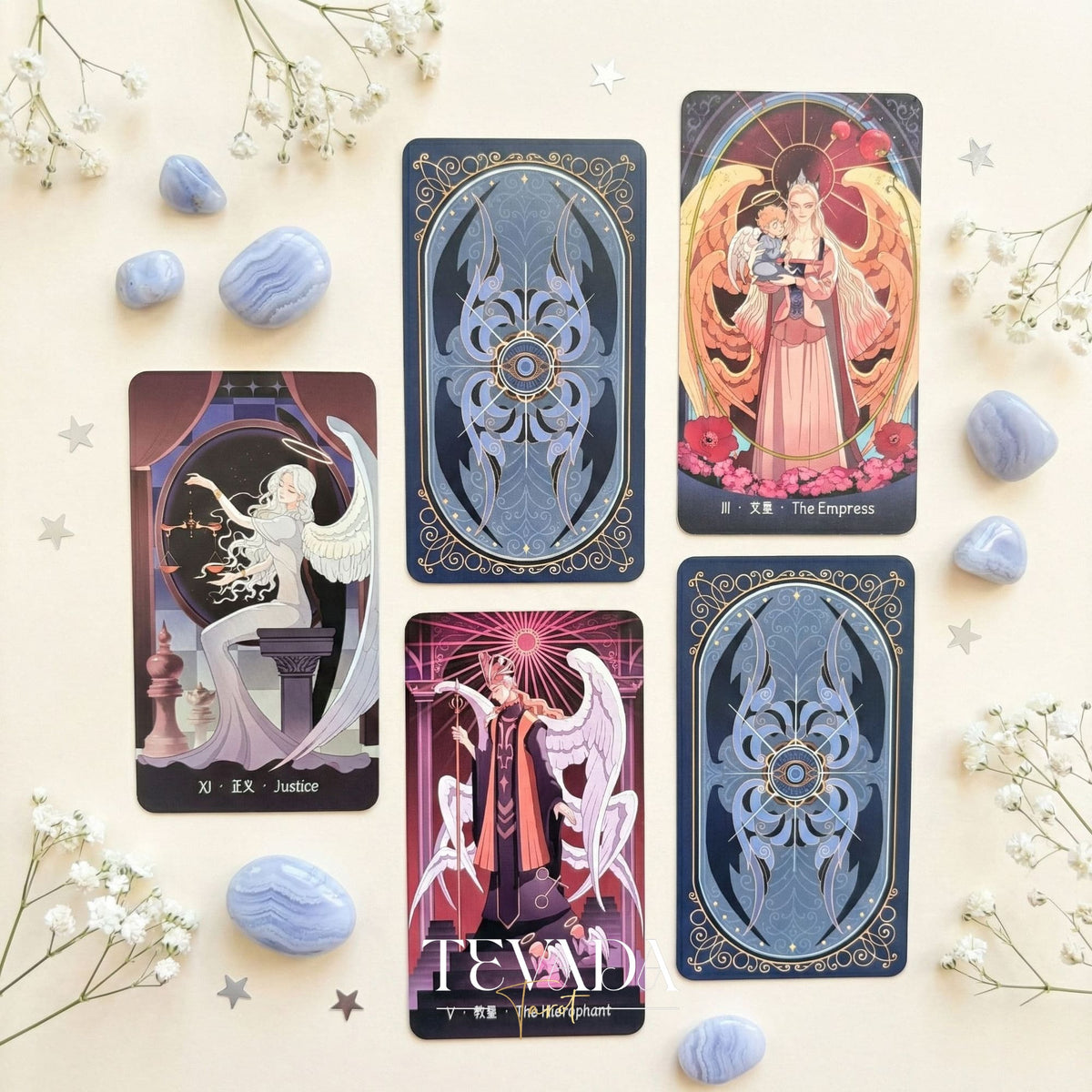 Dreamy Wings Tarot Deck, caprichosas cartas de tarot independientes de dibujos animados para un trabajo suave con las sombras y una autorreflexión curativa.
