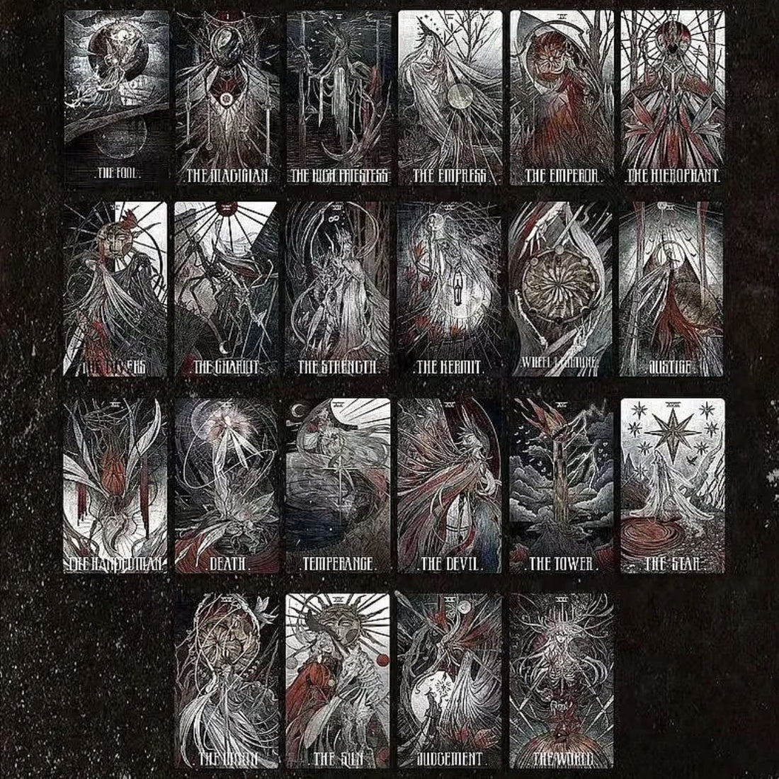 Elegy of Black Lichen Tarot Standard Edition dark fantasy Indie Tarot Deck for shadow work
