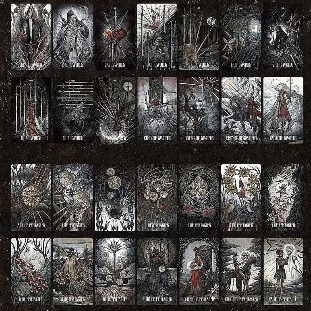 Elegy of Black Lichen Tarot Standard Edition dark fantasy Indie Tarot Deck for shadow work