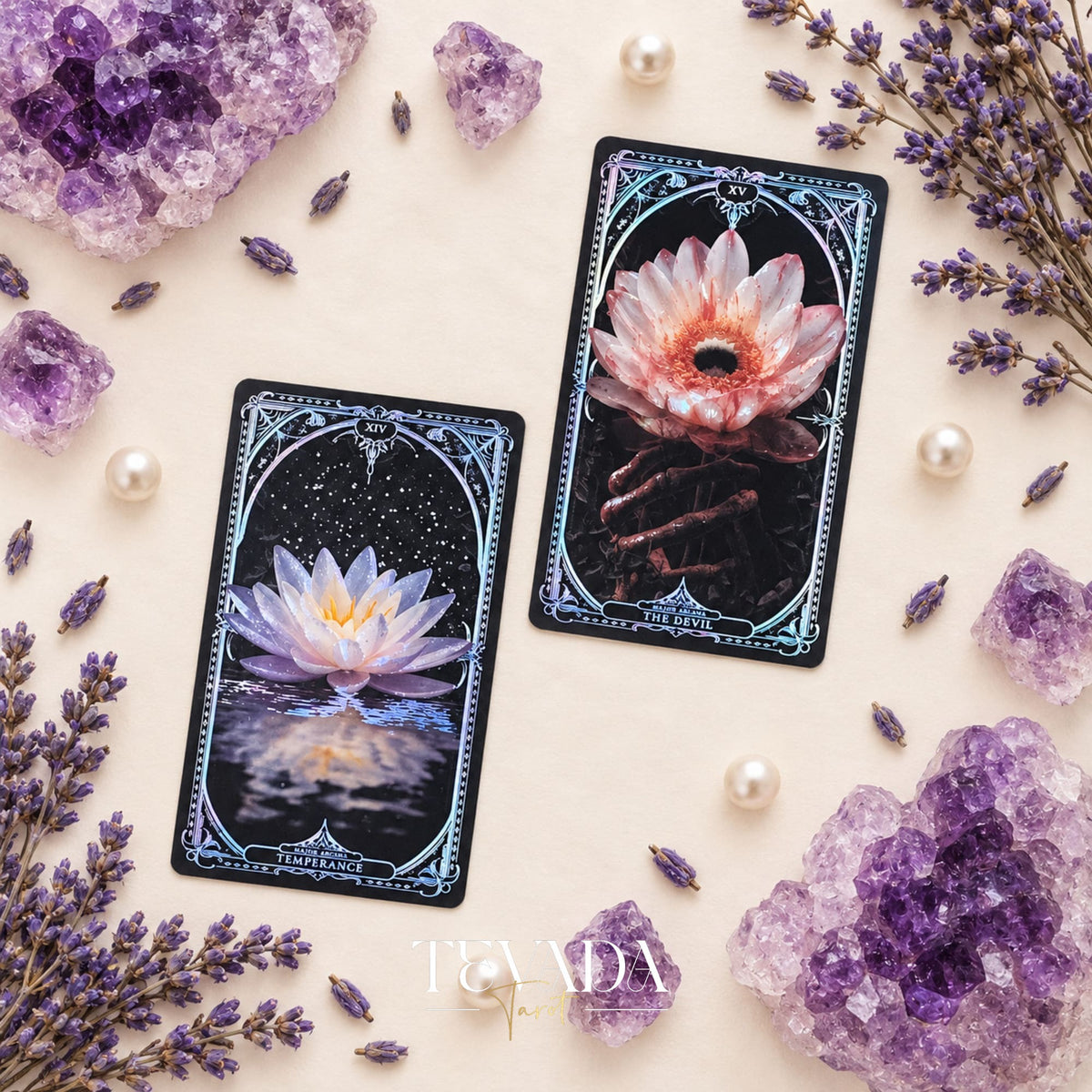 Eternal Garden Tarot Prism Edition holographic floral Indie Tarot Deck for luminous daily pulls