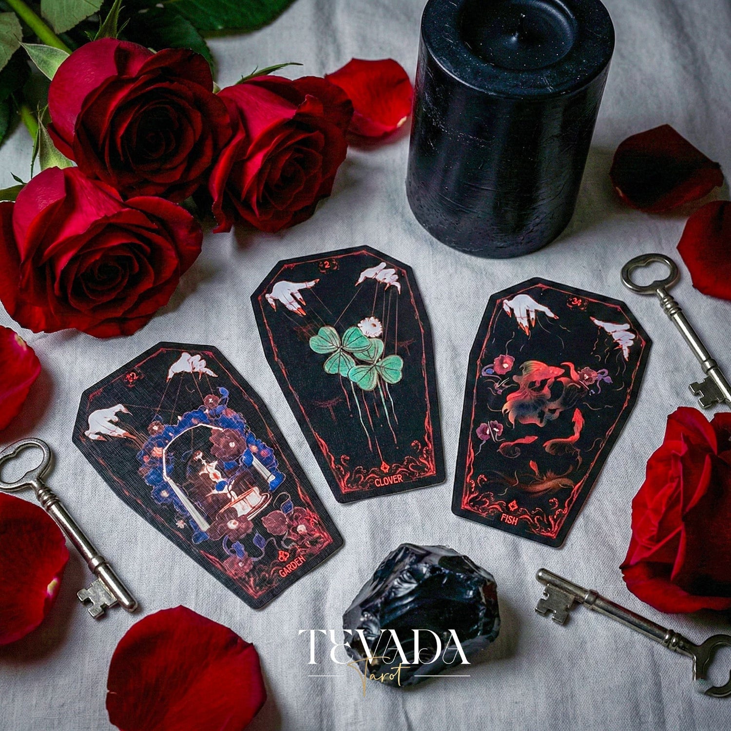 Fate Strings Lenormand Deck featuring gothic marionette art for intuitive divination and destiny work.