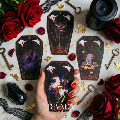 Fate Strings Lenormand Deck featuring gothic marionette art for intuitive divination and destiny work.