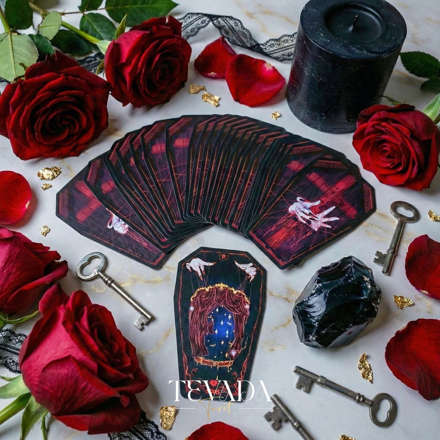 Fate Strings Lenormand Deck featuring gothic marionette art for intuitive divination and destiny work.