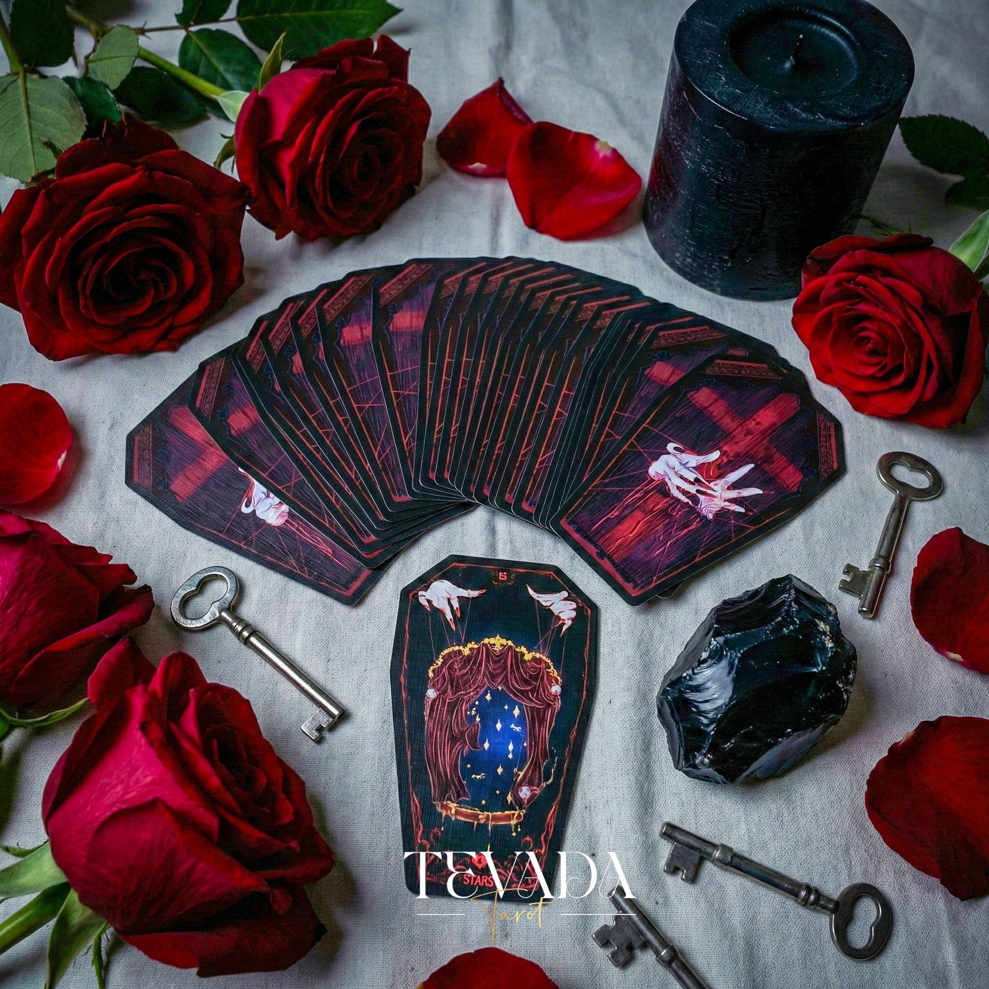 Fate Strings Lenormand Deck featuring gothic marionette art for intuitive divination and destiny work.