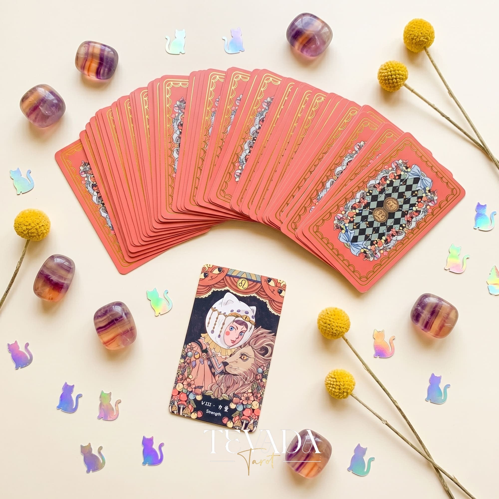 Felinaeon Tarot whimsical cat-woman vintage indie deck for inner child healing and daily tarot reading