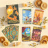 Journey to the Golden Realm Tarot Deck with cute Burmese mythology art and matte-teal edges for intuitive guidance.