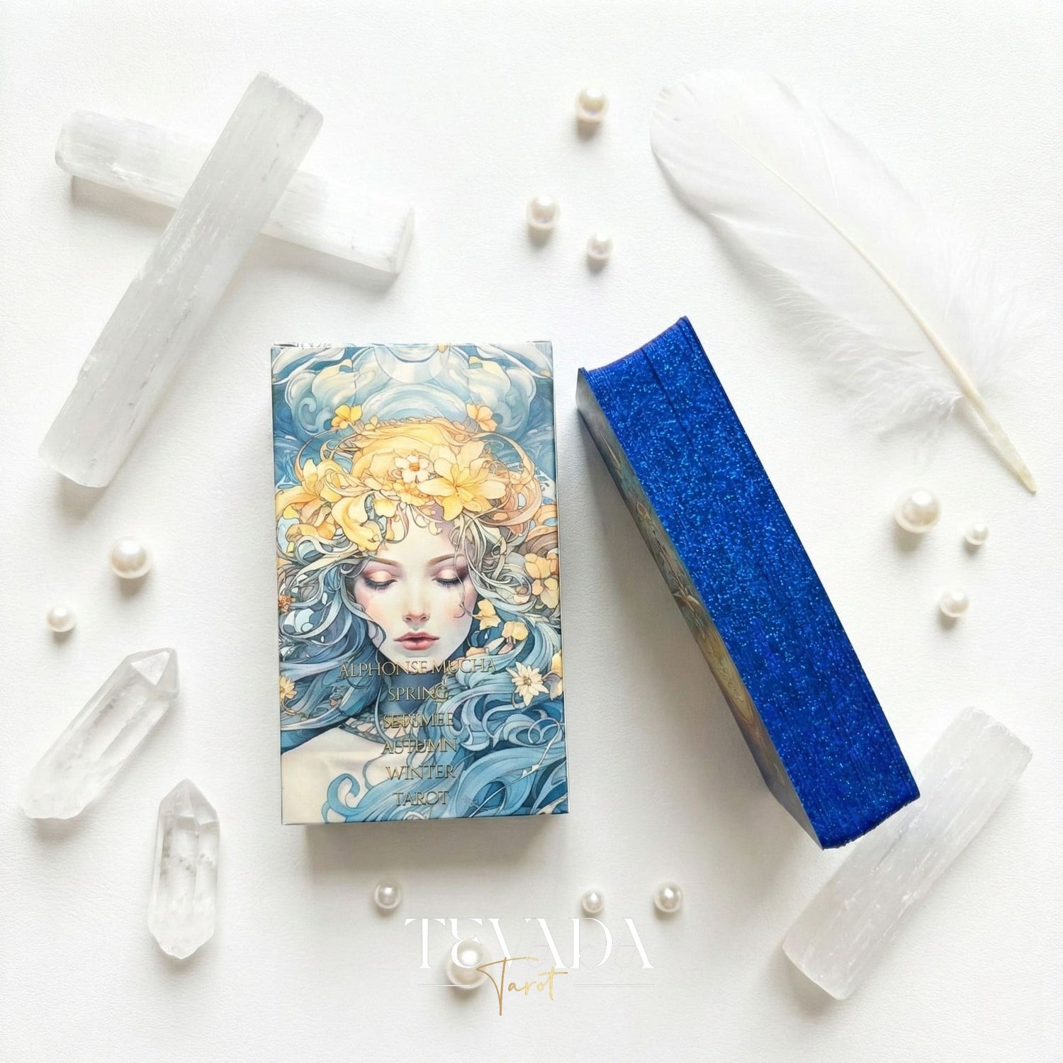 Four Seasons Garden Tarot Art Nouveau style Indie Tarot Deck for intuitive healing and nature connection.