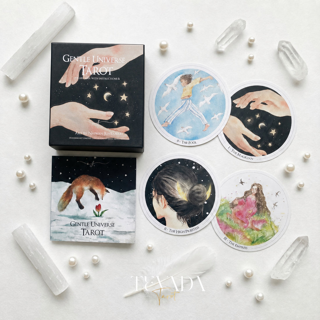 Gentle Universe Tarot dreamy watercolor round tarot deck for intuitive reflection and gentle daily guidance