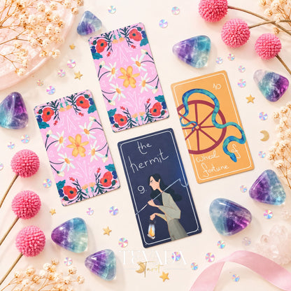 Glimmer City Tarot Deck soft pink hand-painted tarot cards for daily reflection