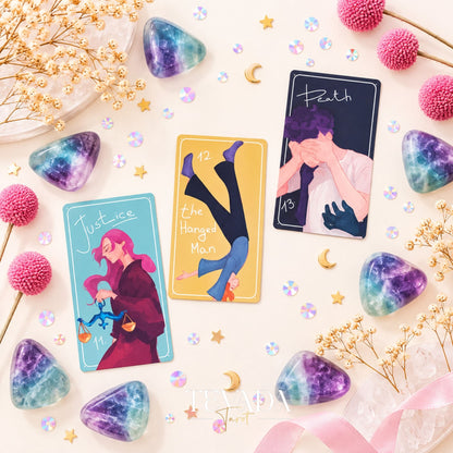 Glimmer City Tarot Deck soft pink hand-painted tarot cards for daily reflection