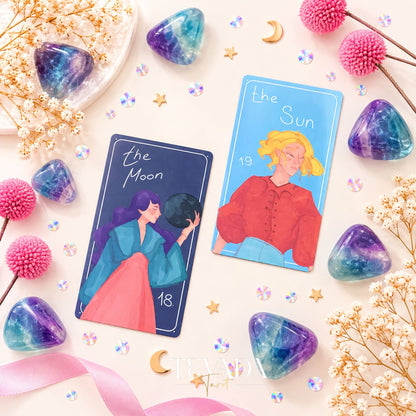 Glimmer City Tarot Deck soft pink hand-painted tarot cards for daily reflection