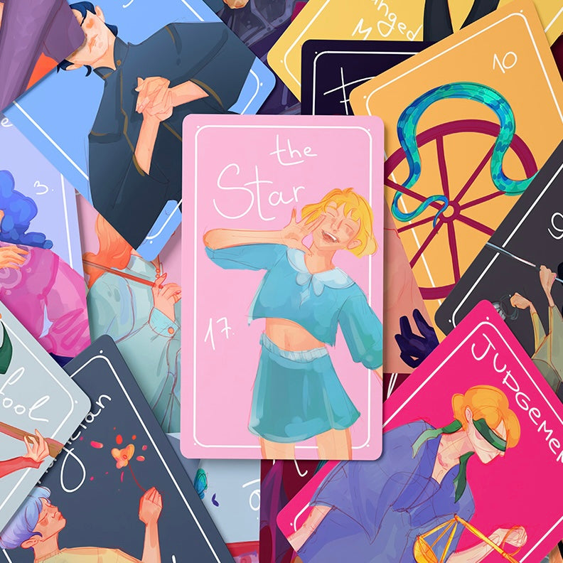 Glimmer City Tarot Deck soft pink hand-painted tarot cards for daily reflection