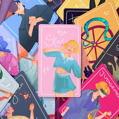 Glimmer City Tarot Deck soft pink hand-painted tarot cards for daily reflection