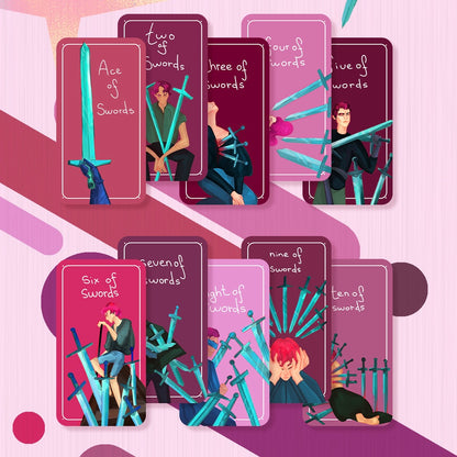 Glimmer City Tarot Deck soft pink hand-painted tarot cards for daily reflection