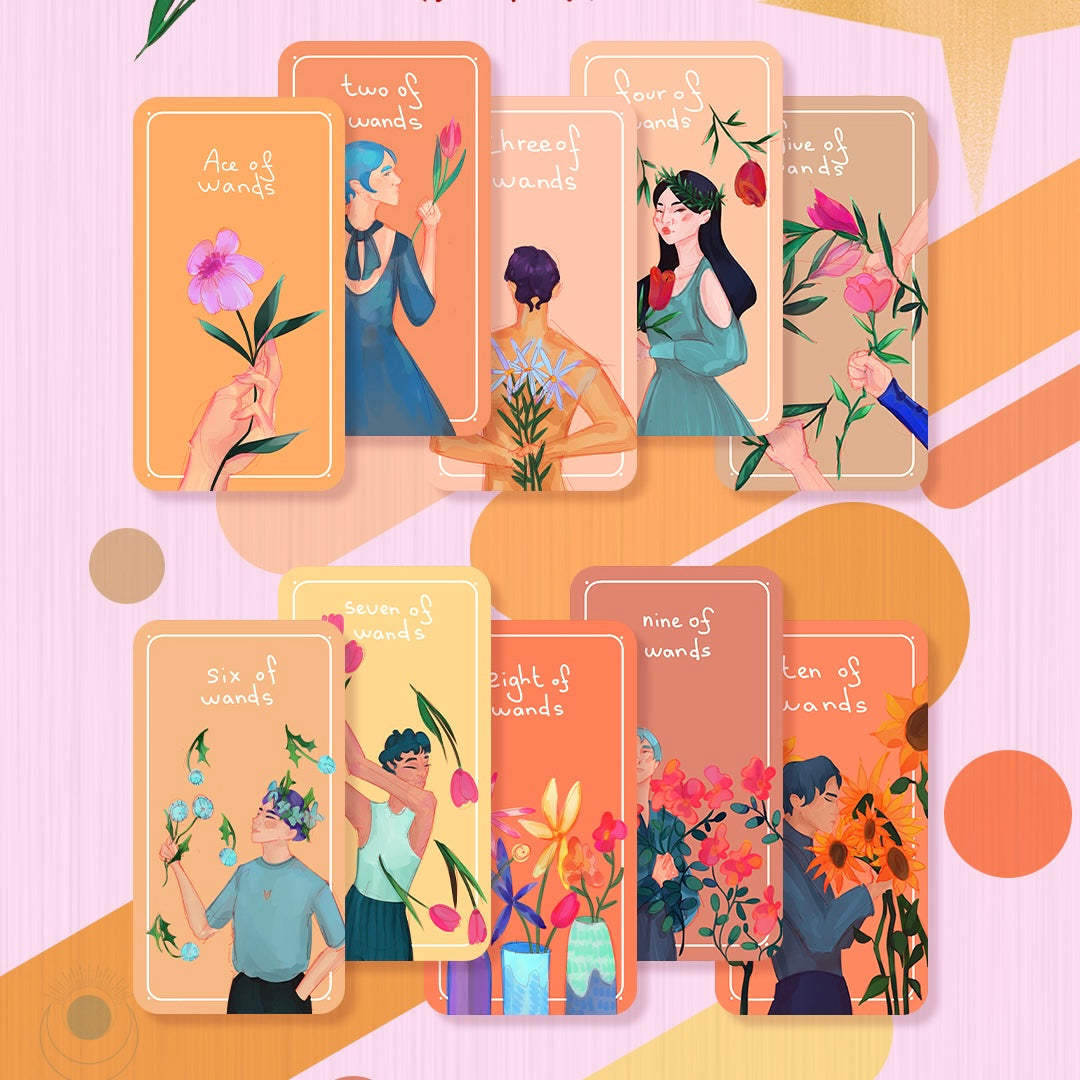 Glimmer City Tarot Deck soft pink hand-painted tarot cards for daily reflection