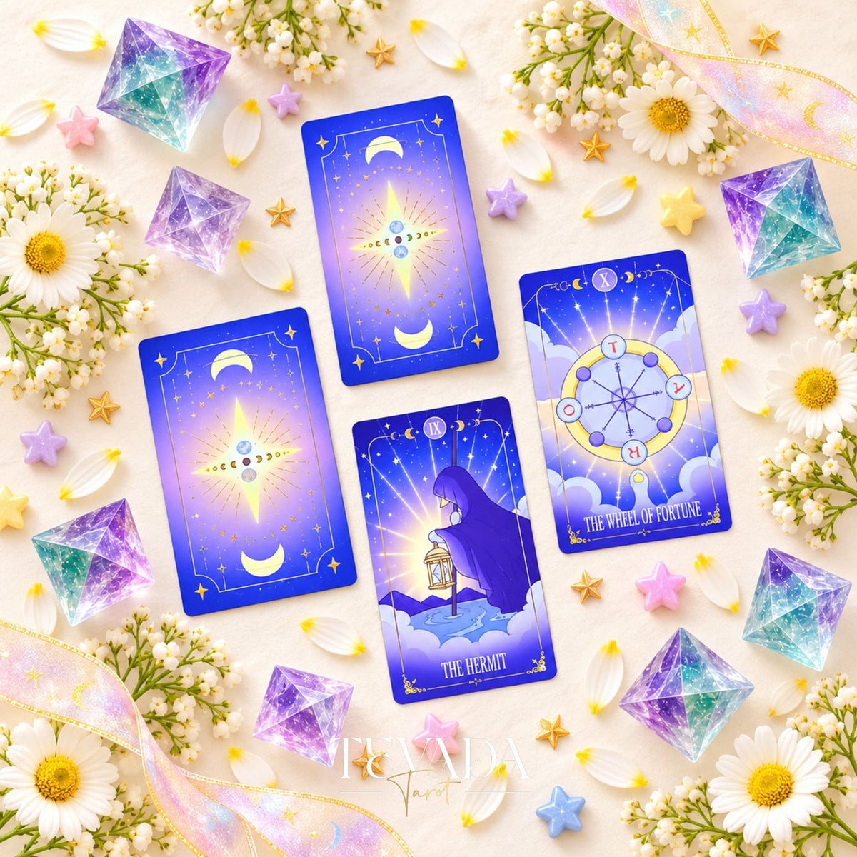 Goose Tarot NEBULA II playful goose cards with gold details for joyful daily readings