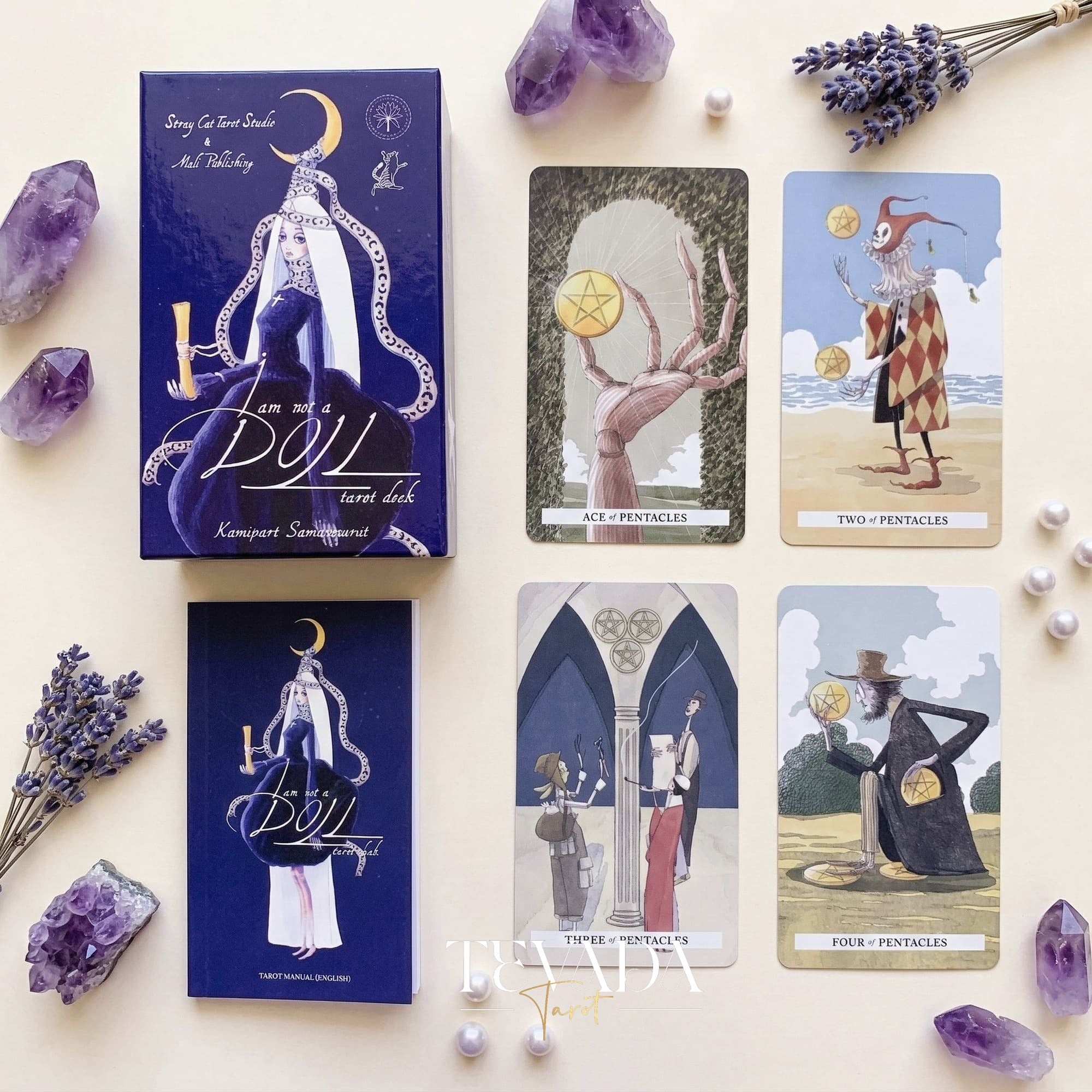 I Am Not a Doll Tarot whimsical puppet style Indie Tarot Cards for shadow work and self reflection.