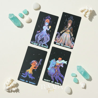 Turritopsis Nutricula Tarot whimsical cartoon style Indie Tarot Cards for inner child healing and self reflection.