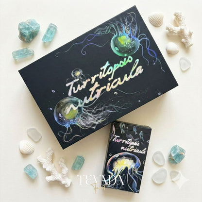 Turritopsis Nutricula Tarot whimsical cartoon style Indie Tarot Cards for inner child healing and self reflection.