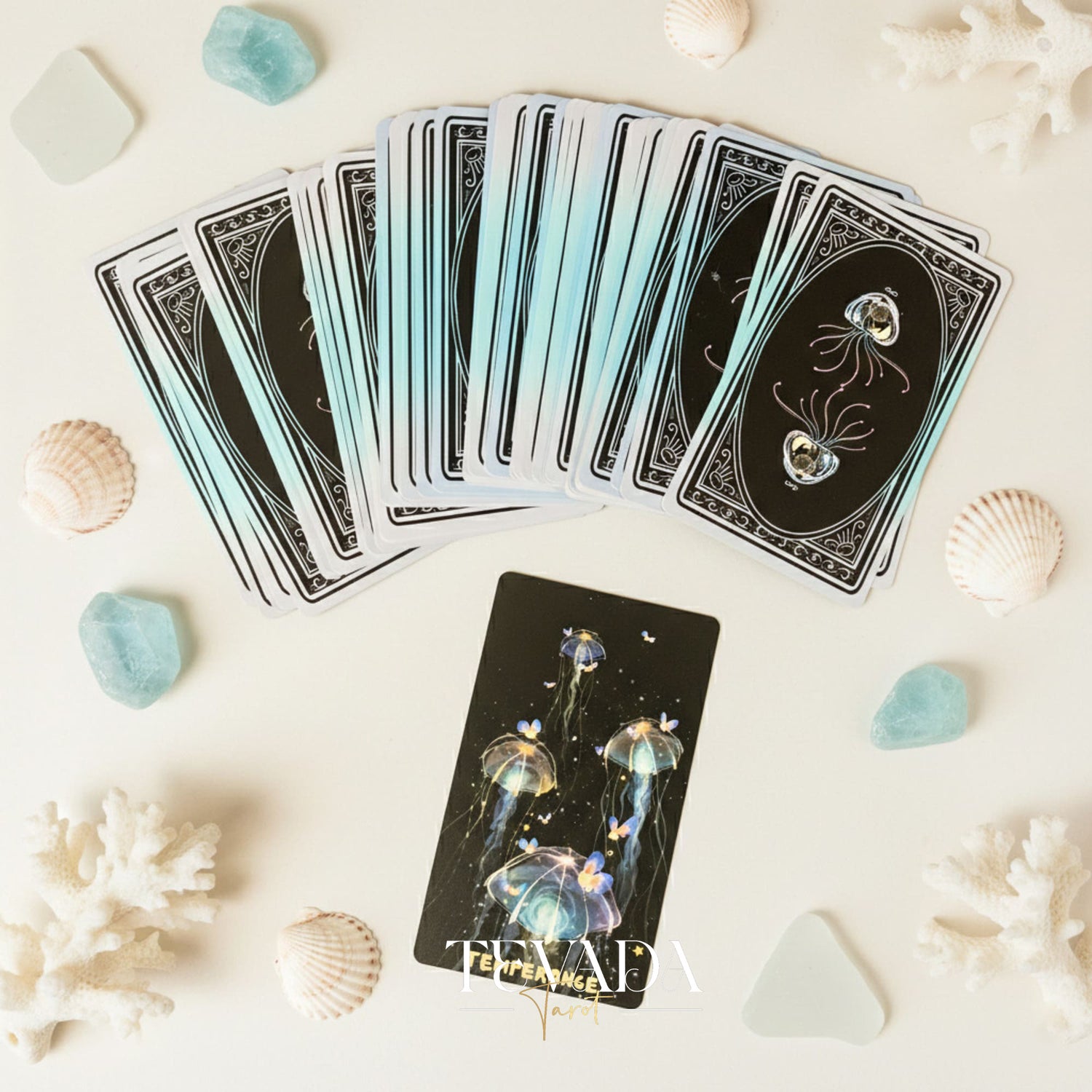 Turritopsis Nutricula Tarot whimsical cartoon style Indie Tarot Cards for inner child healing and self reflection.