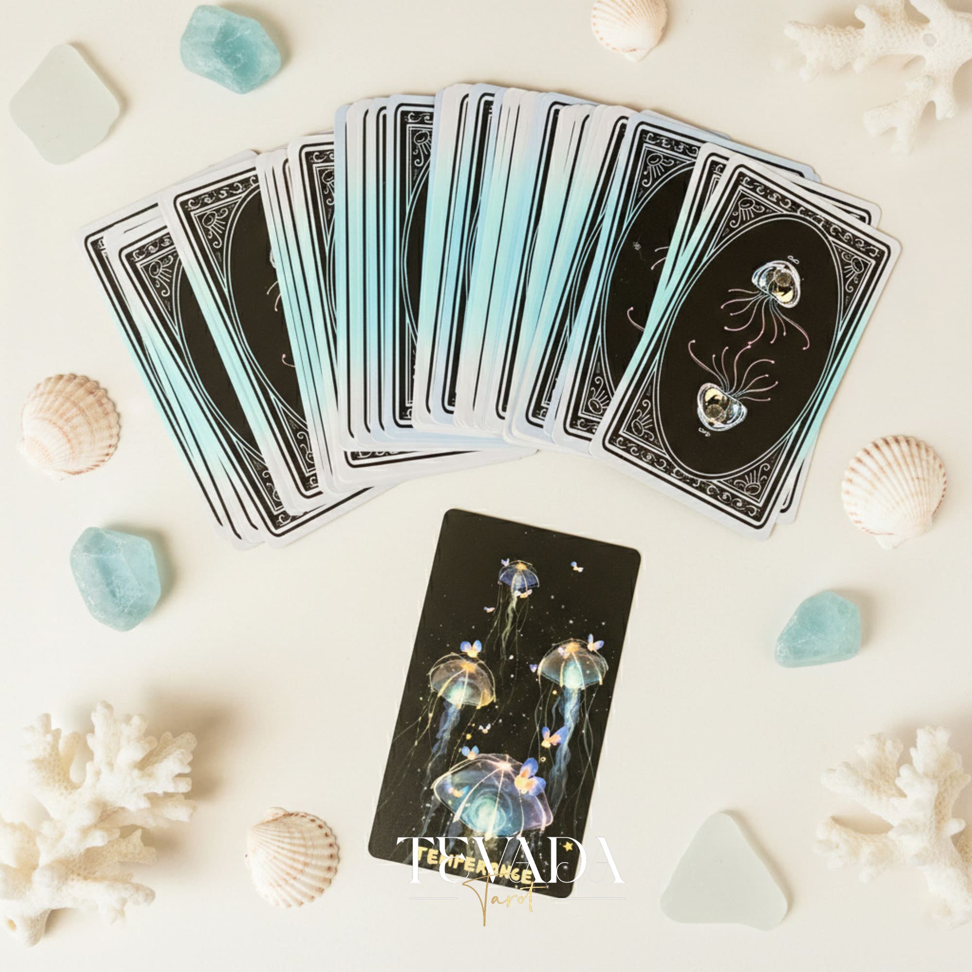 Turritopsis Nutricula Tarot whimsical cartoon style Indie Tarot Cards for inner child healing and self reflection.