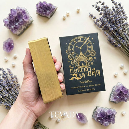 Journey Back In Time Tarot Deck vintage Thai culture Indie Tarot Cards with matte gold edges for spiritual guidance.